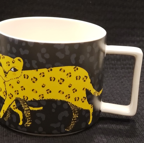 Set of 5 leopard wide style mugs - Picture 2 of 4